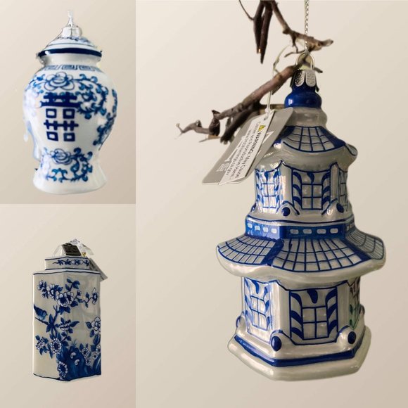 Raz Imports Other - NWT - 4 Piece Set - Blue & White  Chinoiserie Ornaments (My most popular items!)